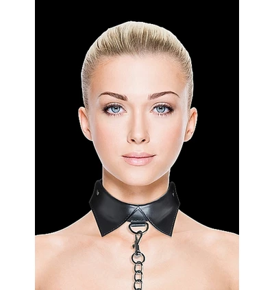 Ouch! Exclusive Collar &amp; Leash Black - Obroża ze smyczą