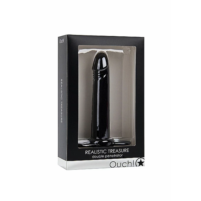 Ouch! Realistic Treasure Black - Dildo Strap on dla mężyczny