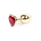 Boss Series Jewellery Gold Heart Red  - Červený anální kolík s diamantem