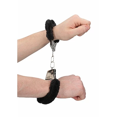 ShotsToys Furry Handcuffs Black - Kajdanki z futerkiem Czarny