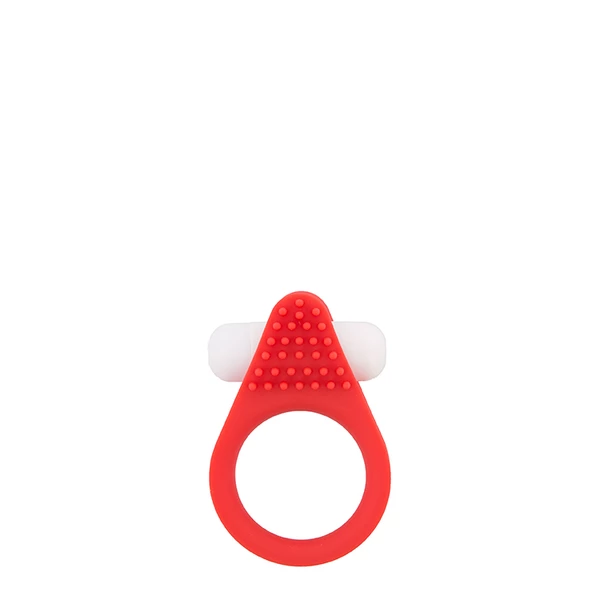 Lit Up Silicone Stimu Ring 1 Red - Wibrujący pierścień erekcyjny Czerwony