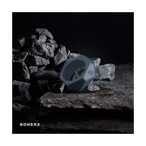 Boners Diamond Cock Ring Grey - Elastyczny pierścień erekcyjny