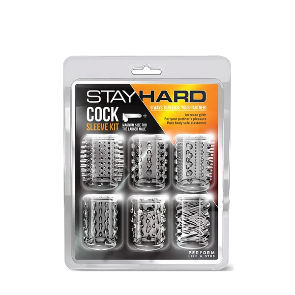 Blush Stay Hard Cock Sleeve Kit Clear - Zestaw nakładek na penisa