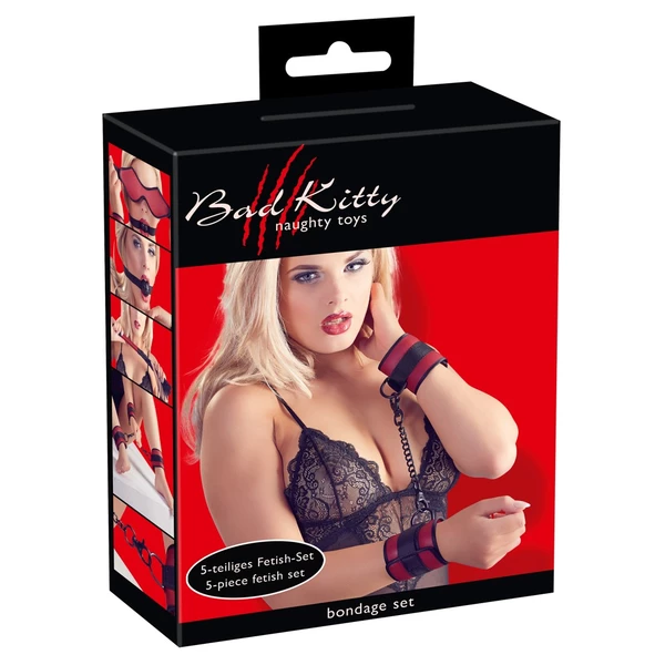 Bad Kitty Bondage Set RednBlack - Zestaw BDSM