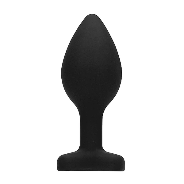 Ouch! Diamond Heart Butt Plug Large Black - Korek analny z diamentem Czarny