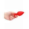 Ouch! Diamond Heart Butt Plug Extra Large Red - Korek analny z diamentem Czerwony