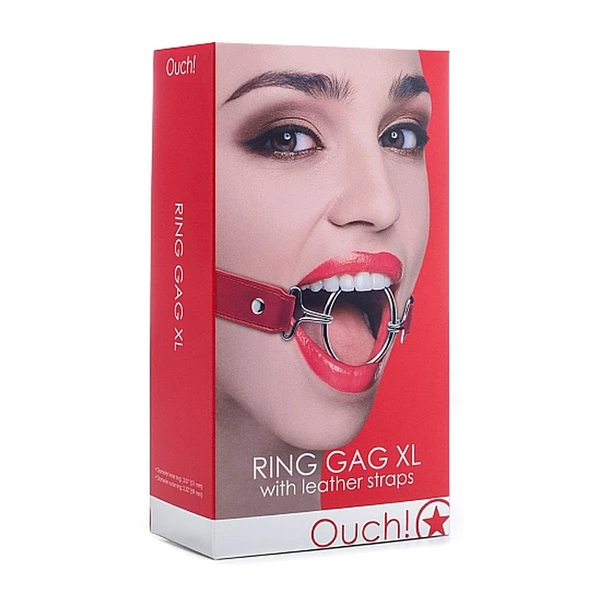Ouch! Ring Gag Xl Red - Knebel Czerwony