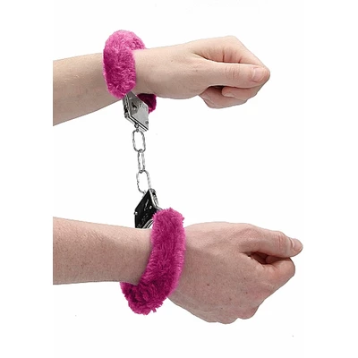 Ouch! Beginner&quot;S Handcuffs Furry Pink - Kajdanki z futerkiem Różowy