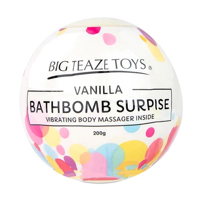 Big Teaze Toys Bath Bomb Surprise Vanilla - Sól do kąpieli z miniwibratorem