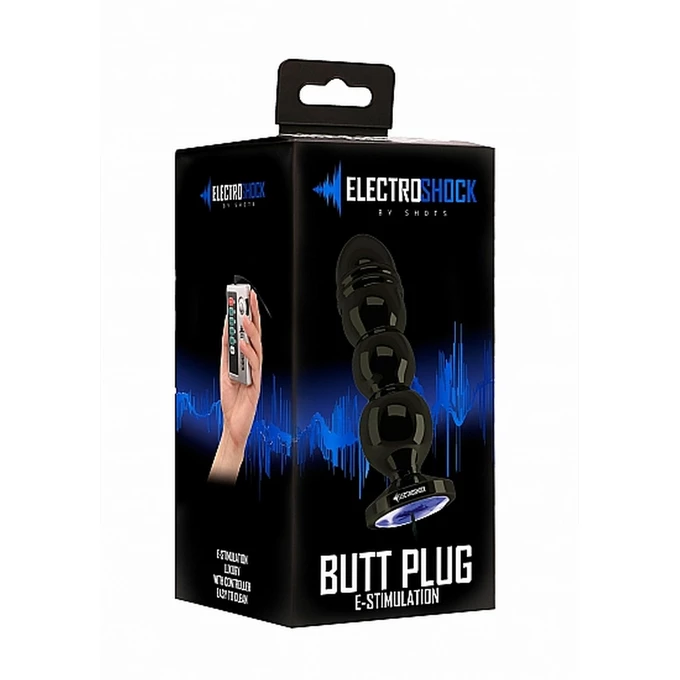 ElectroShock Bold Butt Plug Gun Grey - Korek analny z elektrostymulacją