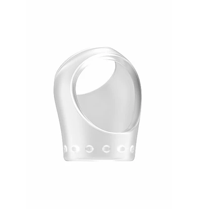 Sono No.45 Cockring With Ball Strap Translucent - Elastyczny pierścień erekcyjny