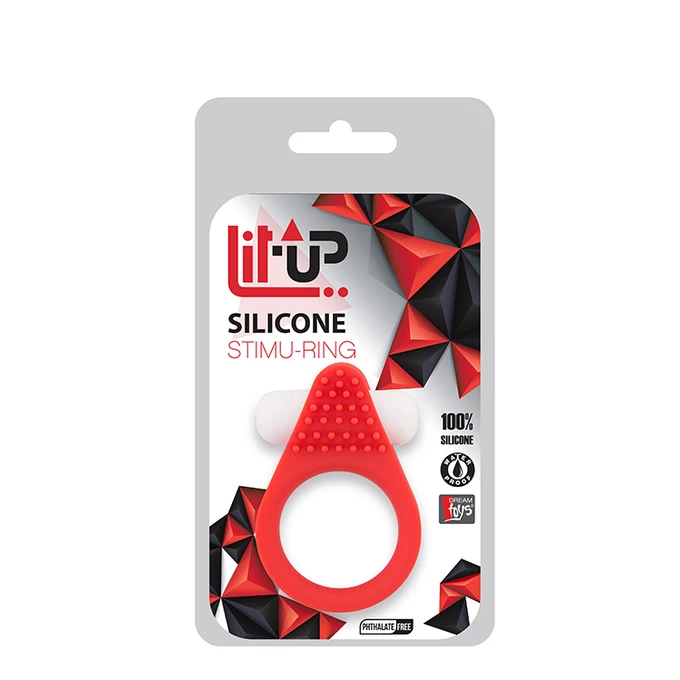 Lit Up Silicone Stimu Ring 1 Red - Wibrujący pierścień erekcyjny Czerwony