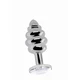 Rich Ribbed Diamond Plug 3.15 Inch Silver  - Anální kolík s diamantem