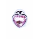 Boss Series Jewellery Silver Heart Rose  - Růžový anální kolík s diamantem
