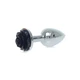 Boss Series Jewellery Silver Plug Rose Black  - Anální kolík s dekorativní květinou Černý