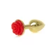 Boss Series Jewellery Gold Plug Rose Red  - Anální kolík s dekorativní květinou Červený