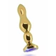 Rich R4 Gold Plug 4,8 Inch Purple Sapphire  - Fialový anální kolík s diamantem