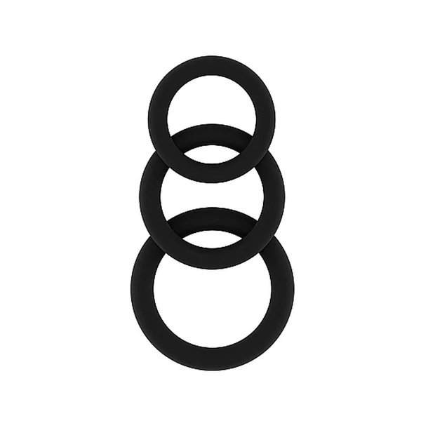 Sono No.25 Cockring Set Black - Zestaw elastycznych pierścieni erekcyjnych
