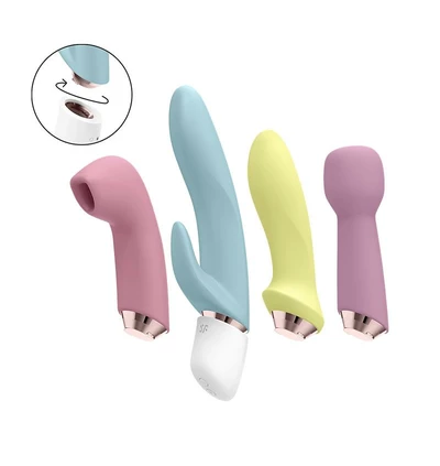 Satisfyer Marvelous Four Air Pulse + Vibrator Set - Wibrator 4 w 1 z wymiennymi końcówkami