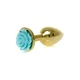 Boss Series Jewellery Gold Plug Rose Light Blue  - Anální kolík s dekorativní květinou Modrý