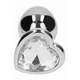 Rich Love Heart Diamond Plug 2.75 Inch Silver  - Anální kolík s diamantem
