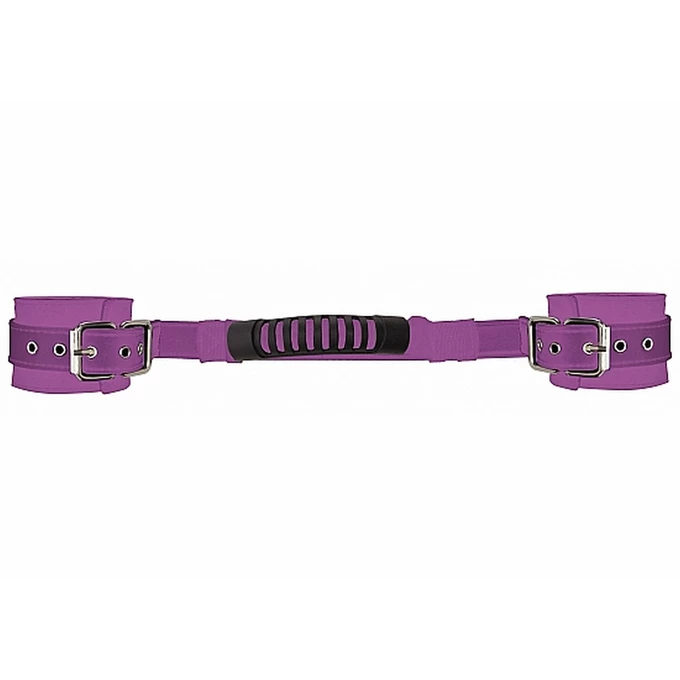 Ouch! Adjustable Leather Handcuffs Purple - Kajdanki skórzane Fioletowy