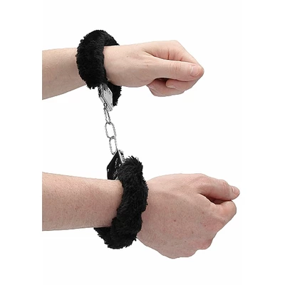 Ouch! Beginner&quot;S Handcuffs Furry Black - Kajdanki z futerkiem Czarny