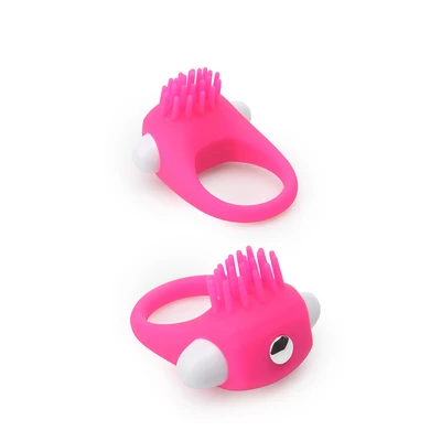 Lit Up Silicone Stimu Ring 5 Pink - Wibrujący pierścień erekcyjny