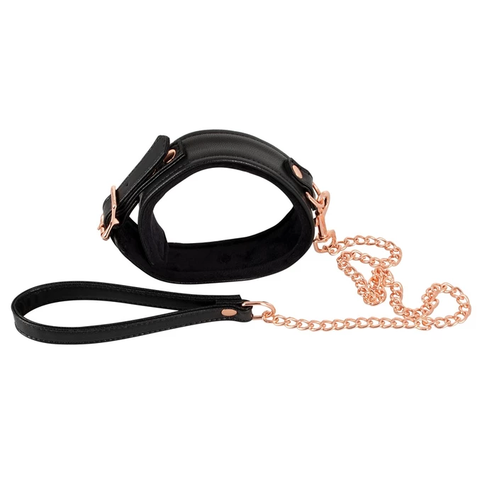 Bad Kitty Collar Black - Obroża ze smyczą BDSM
