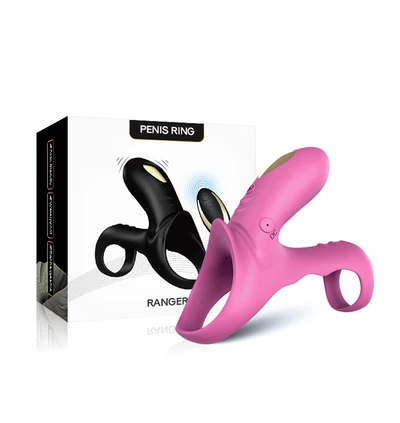 Boss Series Ranger Red Pink - Wibrująca nakładka na penisa Różowy