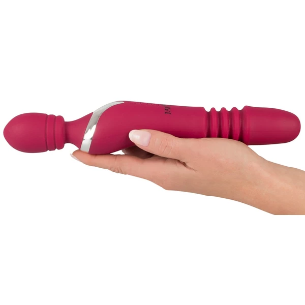 JAVIDA Warming &amp; Thrusting Vib - Wibrator 2w1 wand oraz klasyczny z ruchem pulsacyjnym