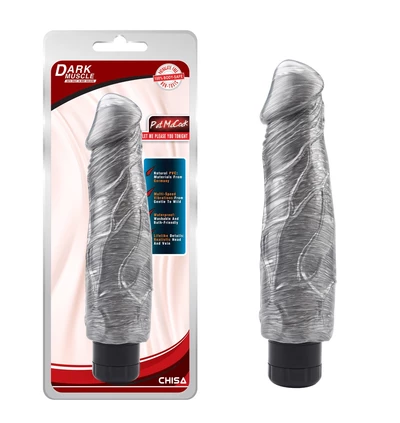 DarkMuscle pat mccock silver - Dildo wibrujące, Srebrny