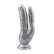 DarkMuscle ivana havesex silver - Dvojité dildo na přísavce, stříbrné