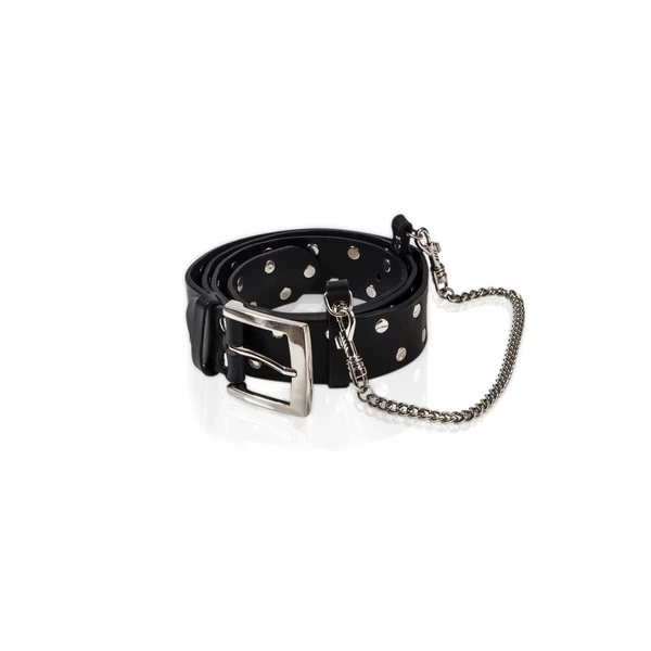 Whips Collection whips - pasek skórzany z ćwiekami i łańcuchem