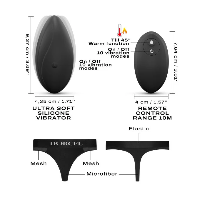 Marc Dorcel Discreet Vibe M - Vibrátor na klitoris řízený pomocí aplikace, s kalhotkami