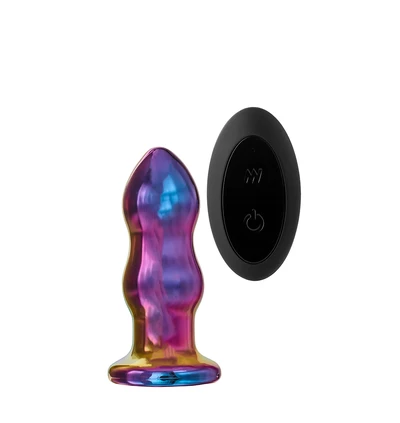 Dream Toys glamour glass remote vibe curved plug - Wibrujący korek analny z pilotem