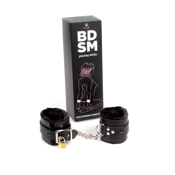 Secret Play black bondage handcuffs bdsm - Kajdankki