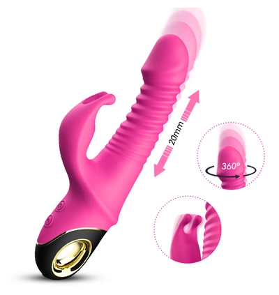 Boss Series Zing Pink - Wibrator króliczek z ruchem pulsacyjnym i obrotowym Różowy