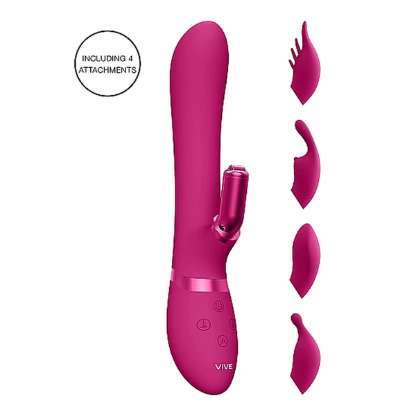 Vive Chou Pink - Wibrator króliczek z różnymi końcówkami