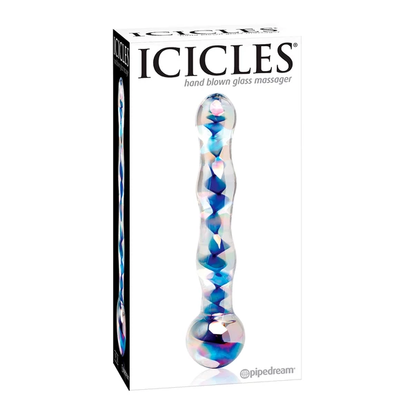 Icicles no 8 - hand blown massager - Szklane dildo