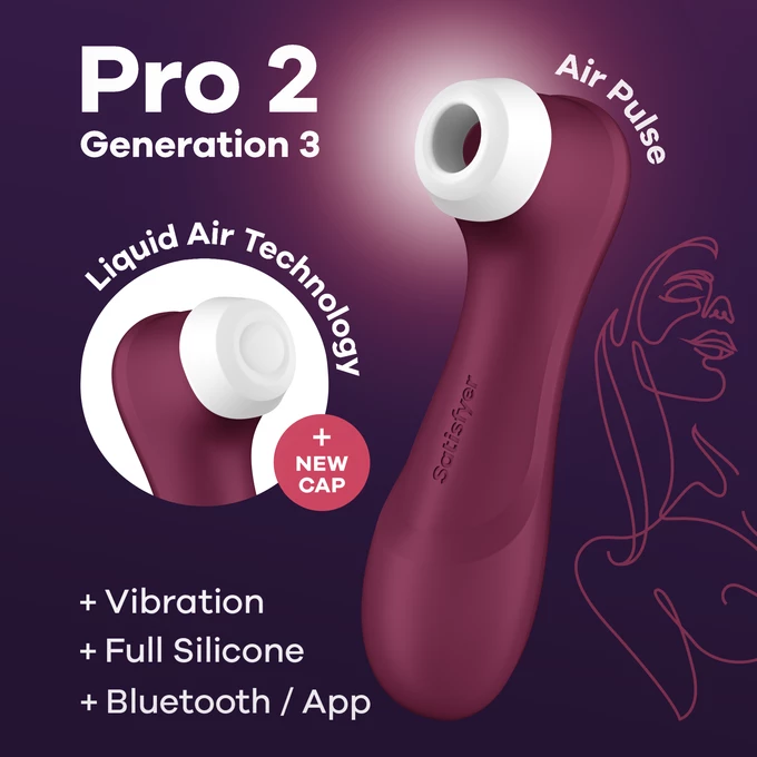 Satisfyer Pro 2 Generation 3 -soniczny wibrator do łechtaczki + wibracje + aplikacja mobilna,  czerwony