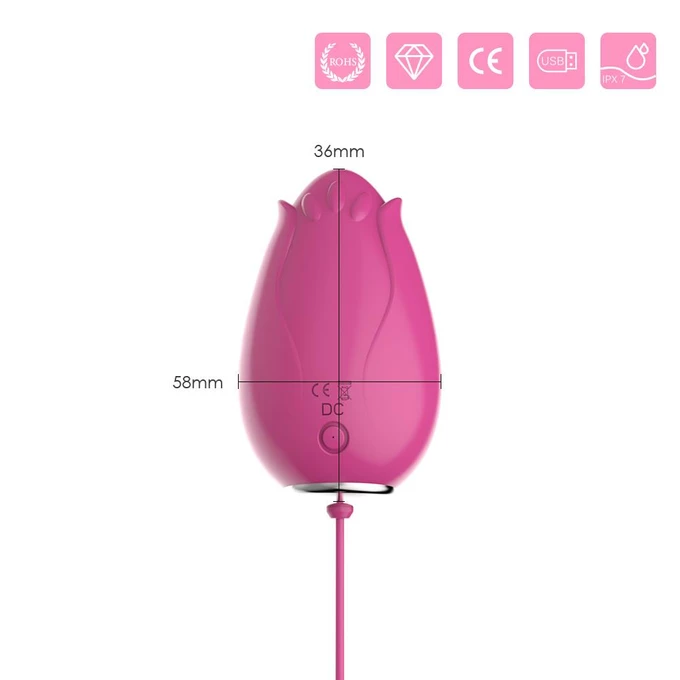 Boss Series Joy Mandala Rose Pink - Wibrator jajeczko z pilotem, Różowy
