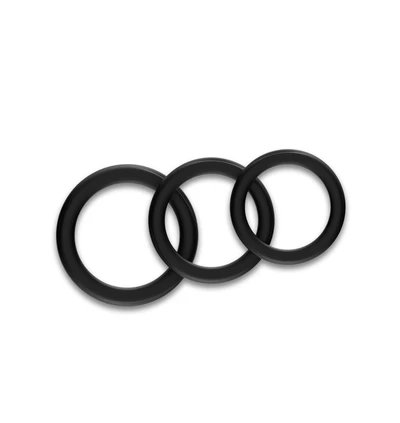 Boss Series triple black - Elastyczne pierścienie erekcyjne - zestaw