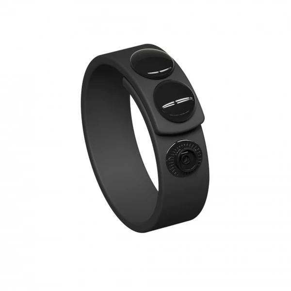 Love to Love hero ring black onyx - Elastyczny pierścień erekcyjny z regulacją, czarny