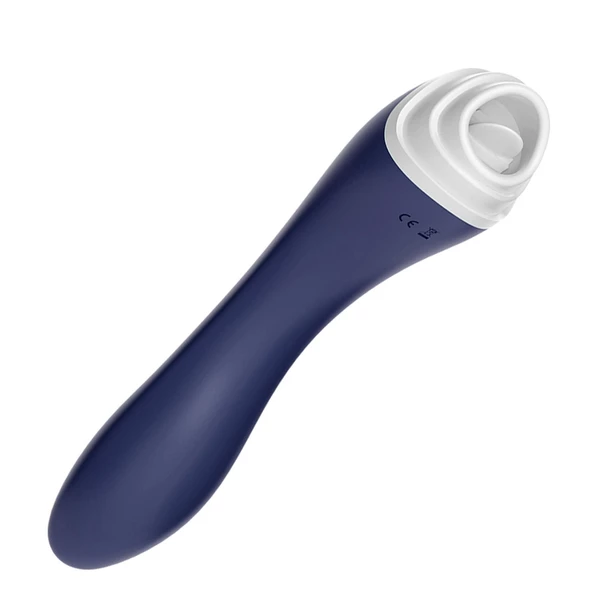 Boss Series Joy Fairyland Navy Blue - Wibrator do punktu G z dodatkową stymulacją oralną