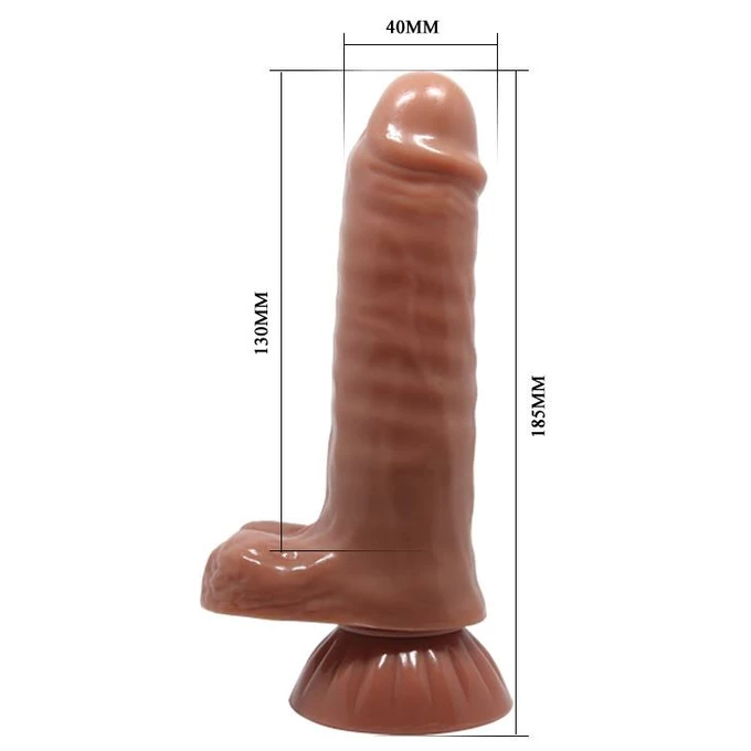 Baile Beautiful Maddox 7 3' Vibration Suction Base - Wibrujące dildo z pilotem na przyssawce