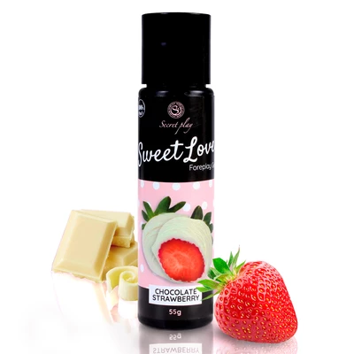 Secret Play strawberry &amp; white chocolate gel - 60 ml - Kremowy żel o smaku truskawek i czekolady
