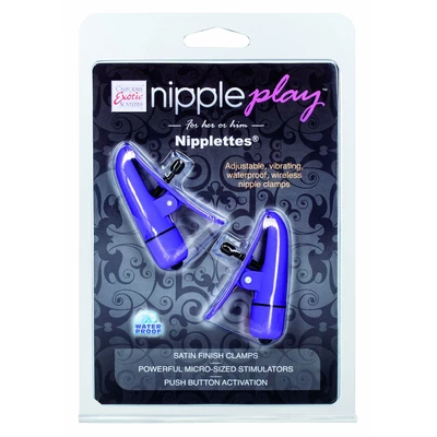 CalExotics Nipplettes Purple - Wibrujące zaciski na sutki