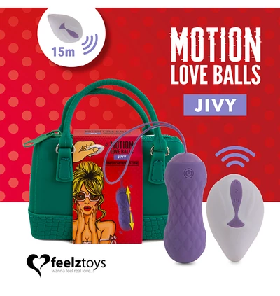 FeelzToys remote controlled motion love balls jivy - Wibrująca kulka na pilota z ruchem pulsacyjnym
