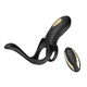 Boss Series ring black 9 remote - Vibrační erekční kroužek s výstupkem na klitoris a hráz